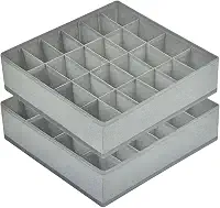 Kit com 2 Colmeias Organizadoras de Gaveta com 24 Divisórias – Organizador de Gaveta em Oxford 420D – Ideal para Calcinhas, Cuecas, Meias e Biquínis – Cinza