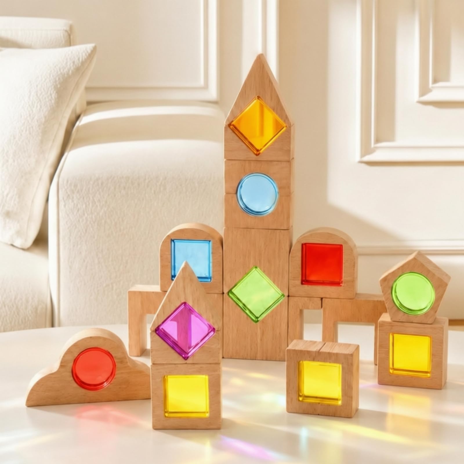 Juguete Construcción Apilable Juguete Educativo Didáctico Bloques para Niños Pequeños, Preescolar