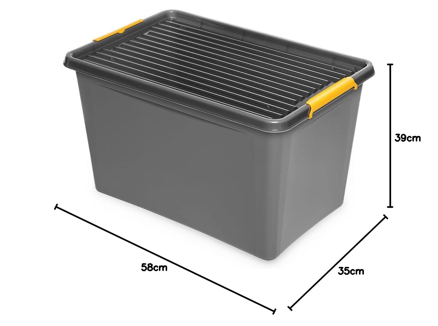 Aufbewahrungsbox mit Deckel & Rollen, Grau, nässegeschützt (60 L) – Ansicht 6