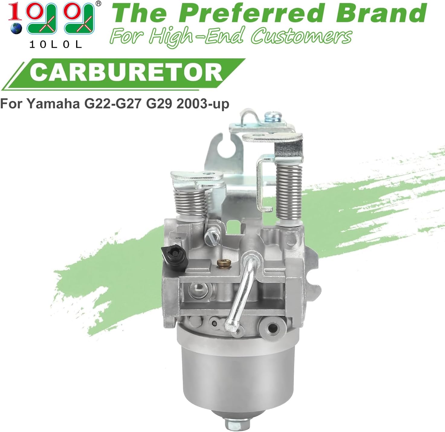 10L0L Golf Cart Carburetor for Yamaha G22 G23 G27 G29 2003-up 4-Cycle Gas Golf Cart JR6-14101-00 JR6-14101-01 520-185 13351 17560 -Premium Rebuild Kit for Yamaha Gas