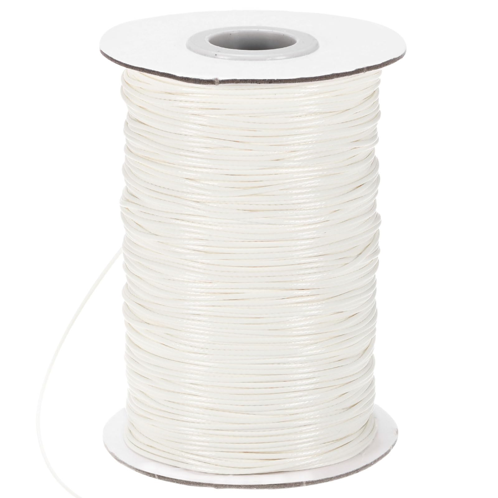M METERXITY Waxed Polyester Cord, 175 Yards 1mm Waxed Beading String with Spool for Jewelry Making/DIY Handmade Crafts/Necklaces/Bracelets, String Macrame Bracelet Thread [Pure White]