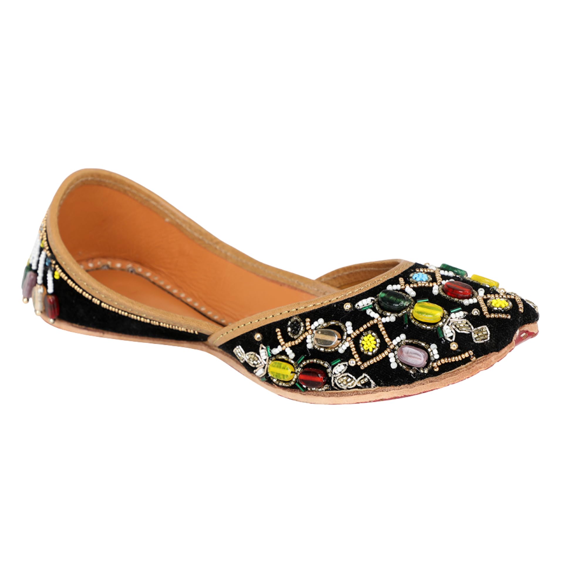 nr by nidhi rathi Embellished Velvet Mojaris | 7 Black-picture-19