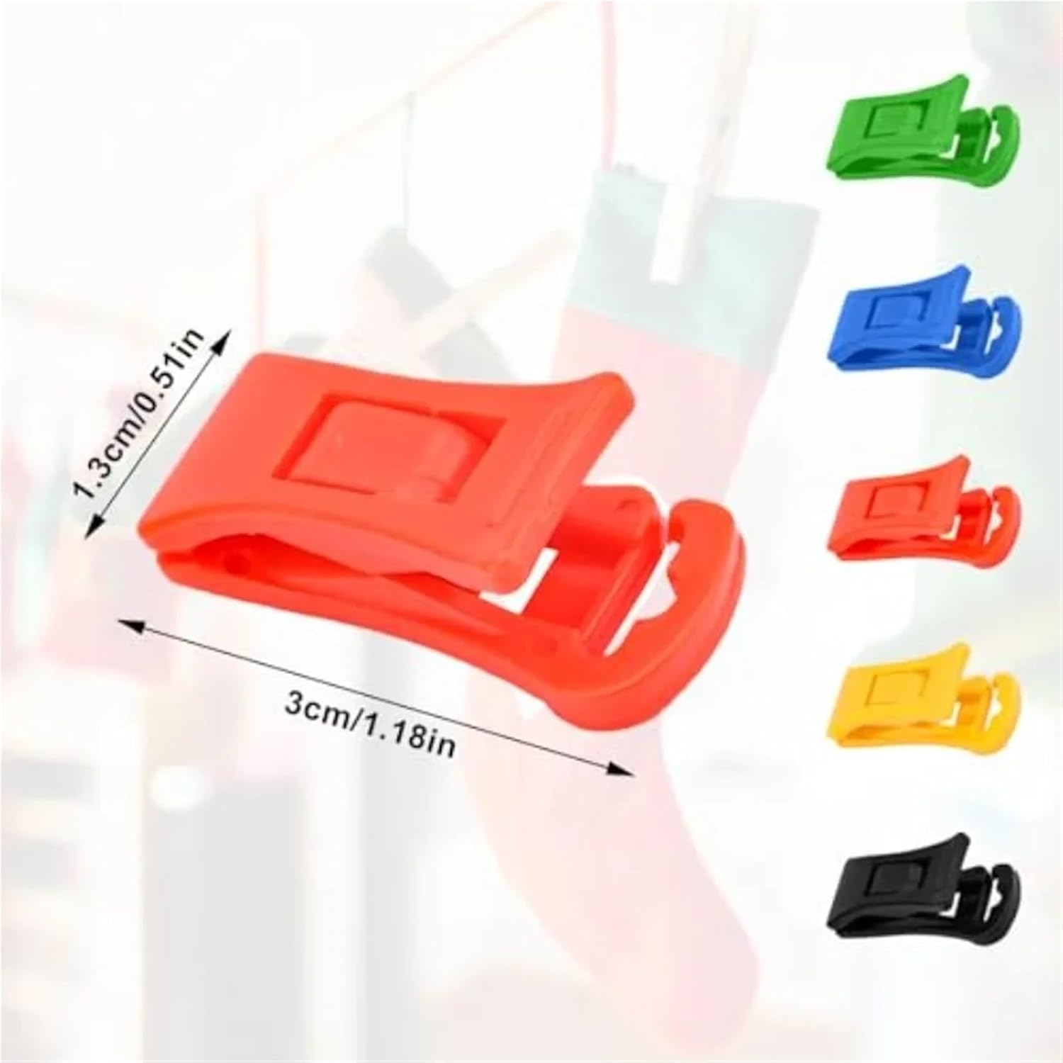 Sock Clips for Laundry 50 Pcs Sock Clips with Hook Multicolor, Plastic Laundry Clips for Pairs