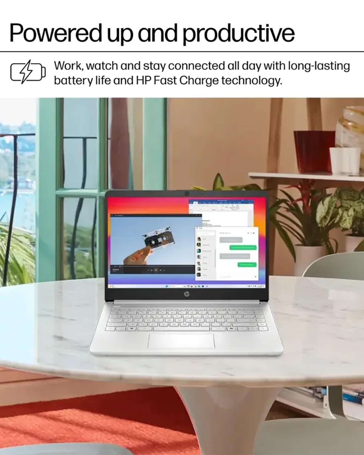 HP Computer portatile leggero per studenti da 14", Microsoft Office 365, Windows 11 Pro, HD da 14 pollici, alimentato dall'intelligenza artificiale, batteria da 11 ore, laptop serie N, 16 GB di RAM