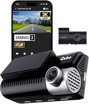Qubo Car Dash Cam Pro 3K Sony STARVIS 2 IMX675 Sensor Dual Channel from Hero Group (2025 Edition), 3K 5MP Front QHD 2MP Rear FHD, 140 View, 3.2" LCD D...