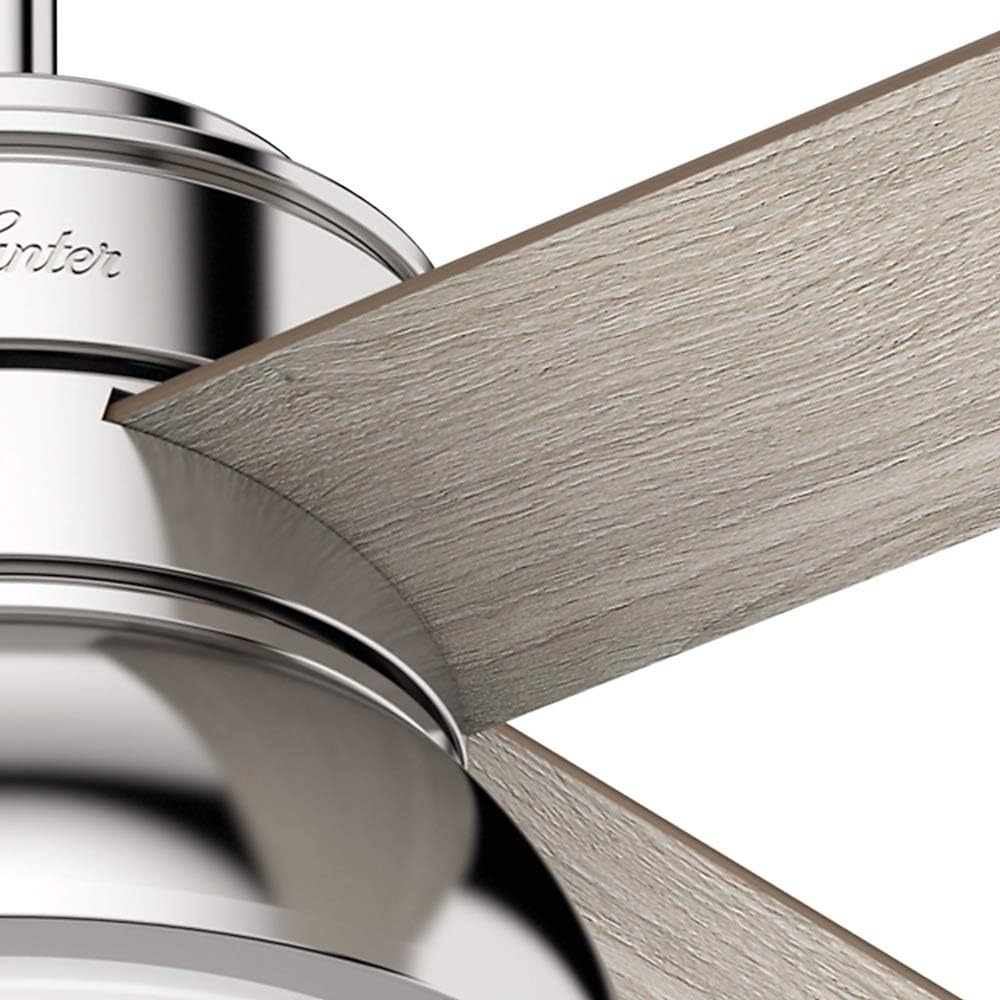 Gеt Chеар Prісе Hunter Fan Company 59386 Hunter 36 Loki LED Light Ceiling Fan, Polished Nickel Finish