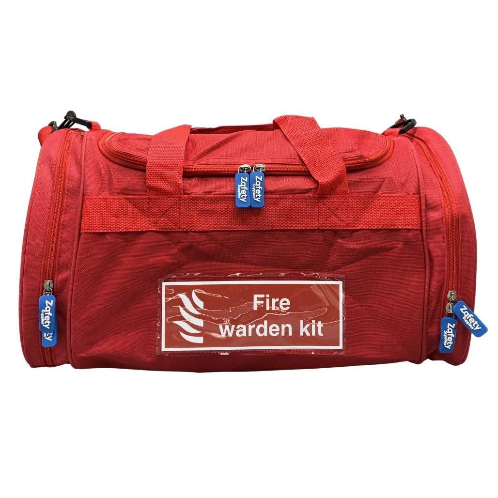 Zafety Supplies Fire Marshal or Fire Warden Grab Bag, Empty, High-Visibility Red, Large Capacity, with Shoulder Strap, 50x28x28cm (Fire warden)