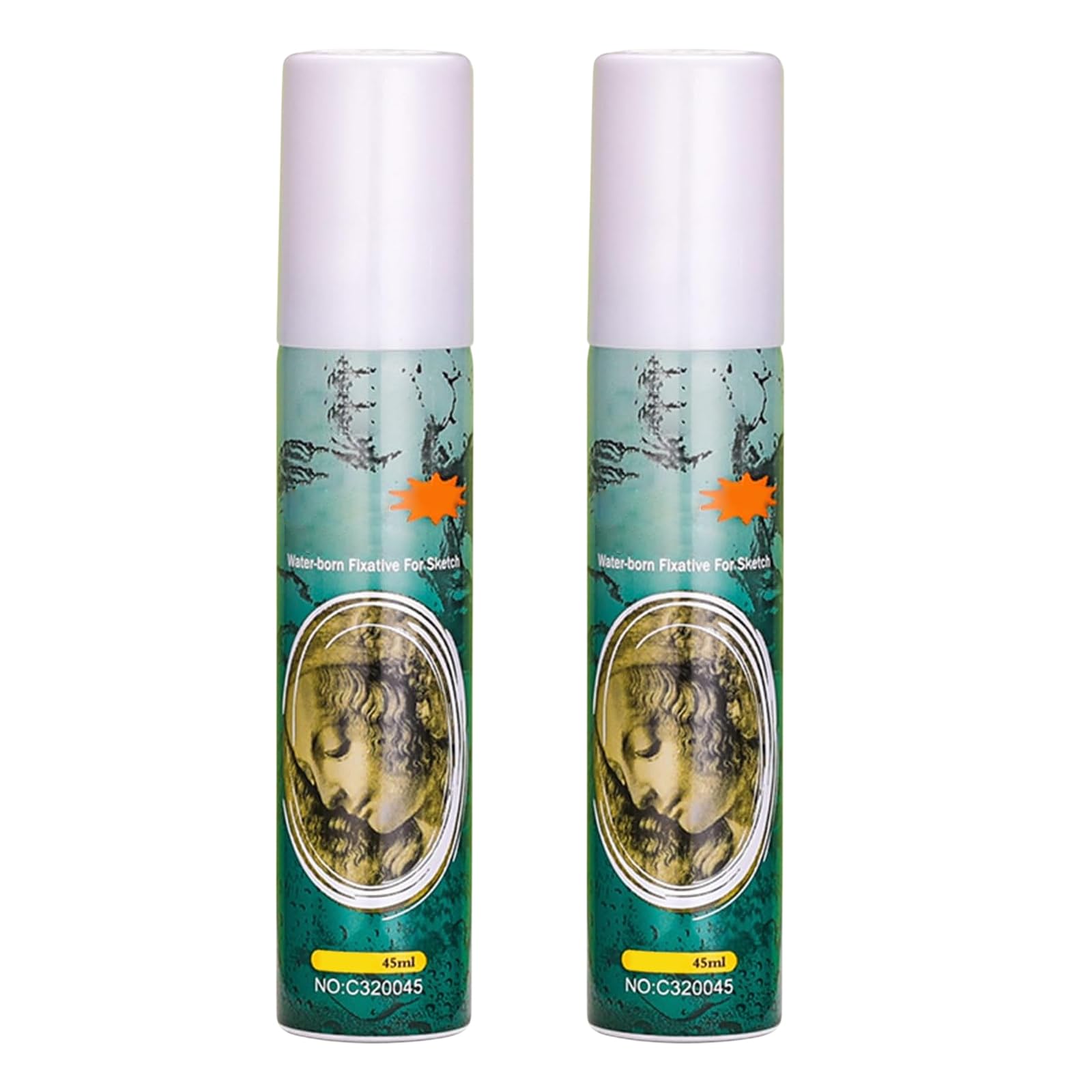 FUSDNW 2 Pcs Fixative Spray for Pencil Charcoal and Pastel Drawings,Invisible Protection Color Fixing Fast Drying 45ml×2