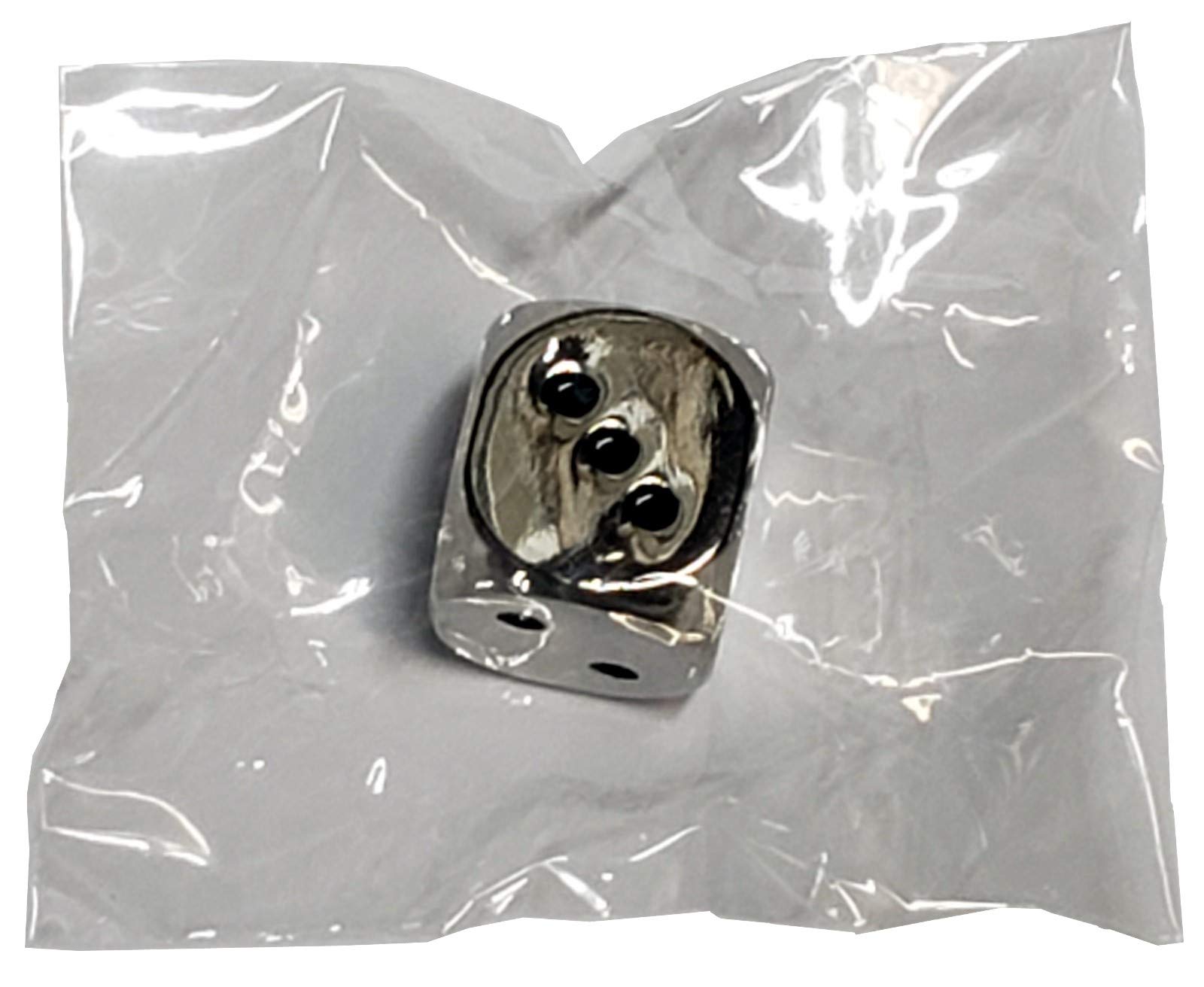 Cyber-Deals Lot de dés en cuir synthétique noir avec doublure en feutre noir + dés en alliage de zinc de 16 mm, boîte cadeau (nickel, noir)