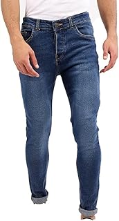 بنطلون جينز مرقش بقصة ضيقة سليم فت للرجال من وايت رابيت