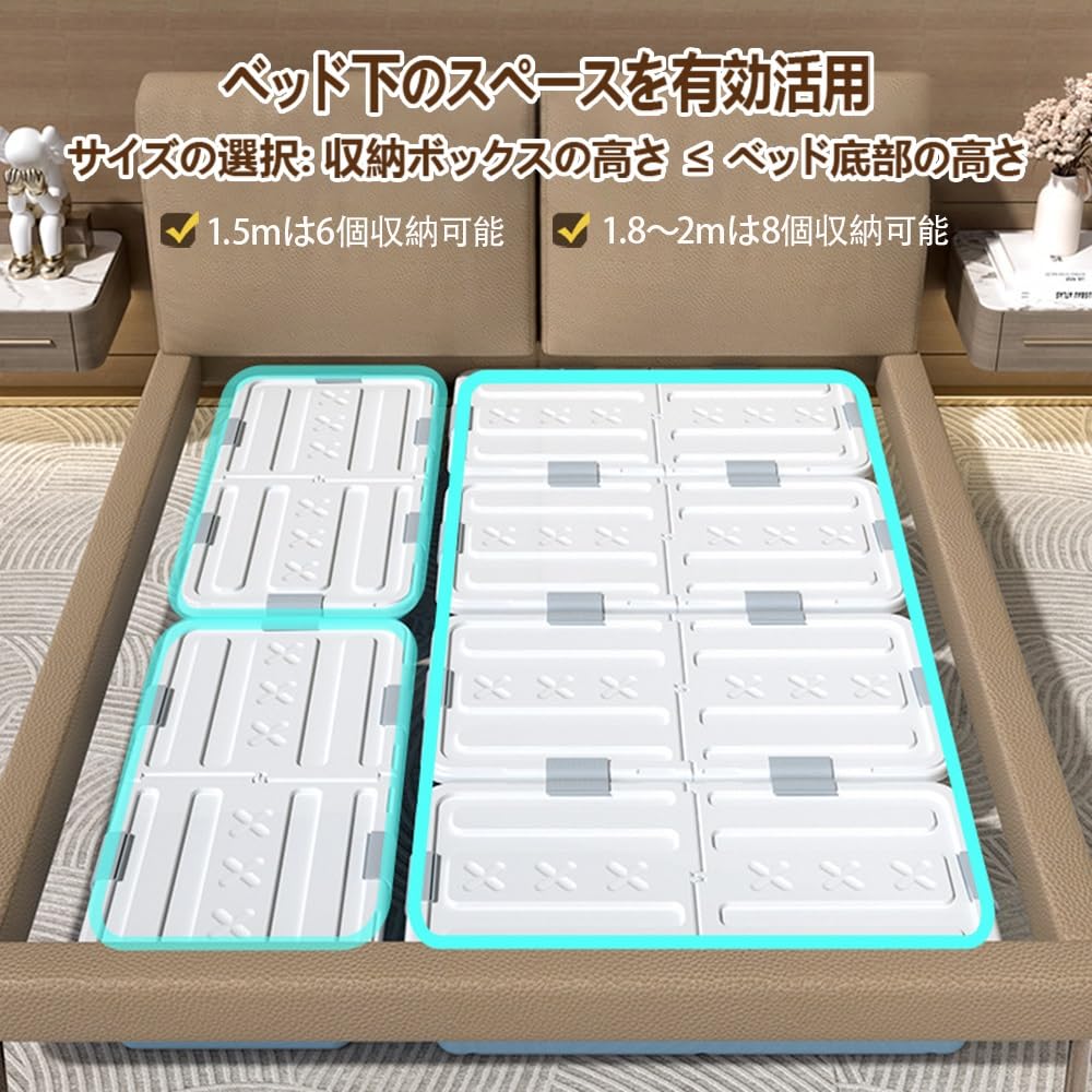 Amazon｜ベッド下収納ボックス 大容量 収納ボックス 収納ケース 双方向