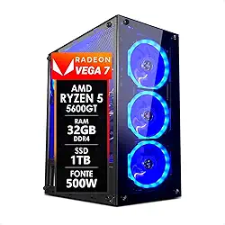 PC Gamer AMD Ryzen 5 5600GT 32GB DDR4 SSD 1TB Fonte 500w Strong Tech