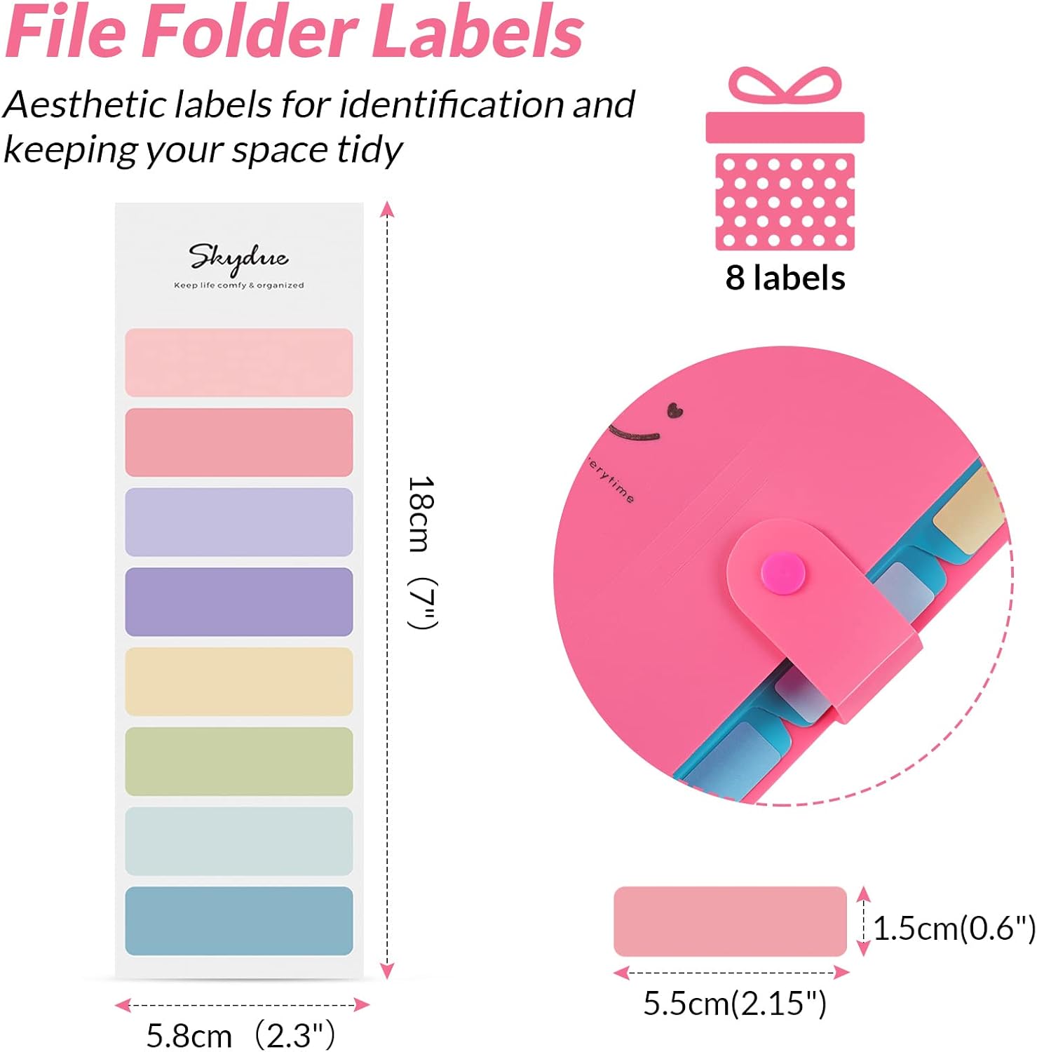 SKYDUE Letter A4 Paper Expanding File Folder Pockets Accordion Document Organizer (Fuchsia)