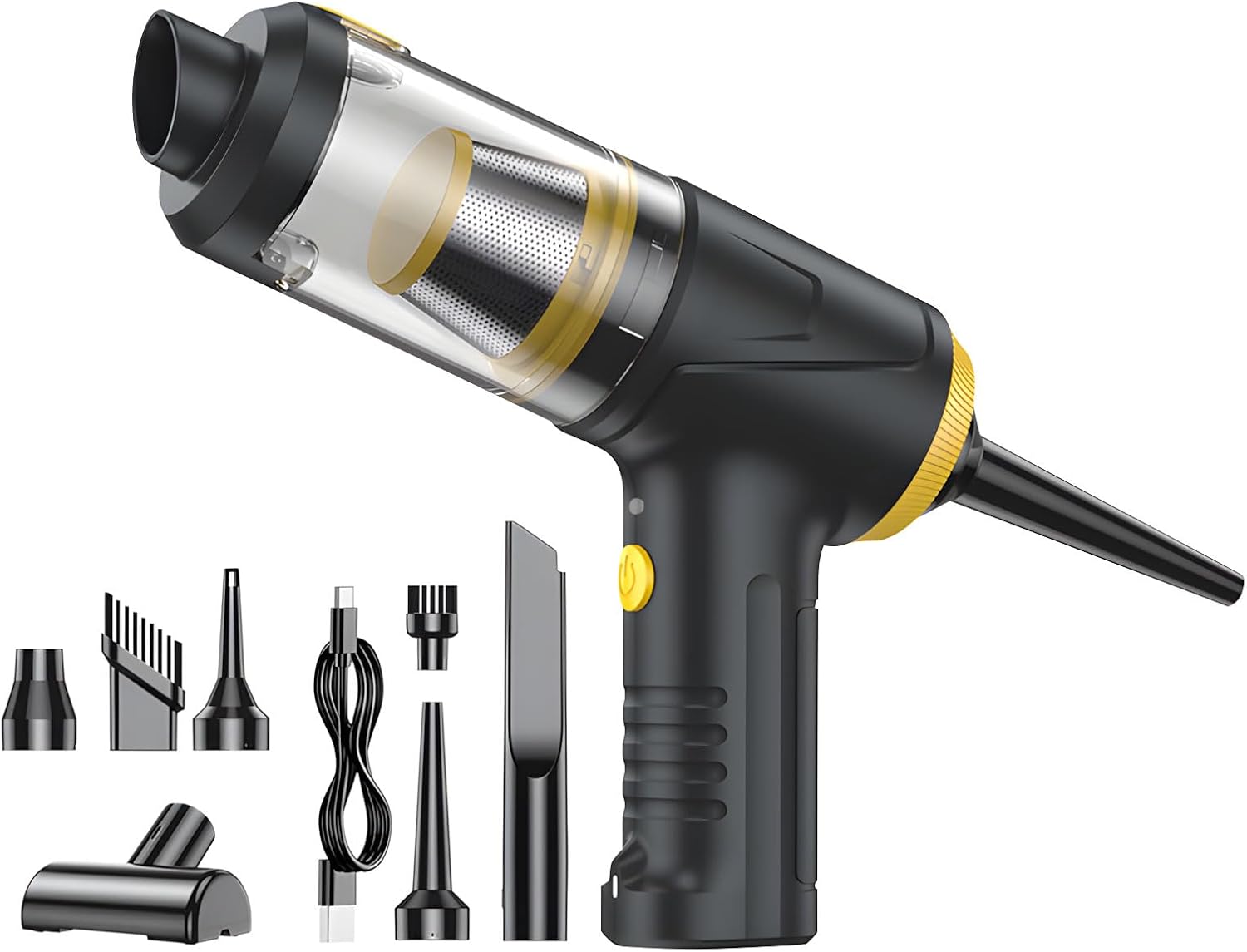 Set of 1 Tiny Mobile Vacuum for Automobile Cleansing Transportable Light Highlighting Multiple Nozzles Car Vac