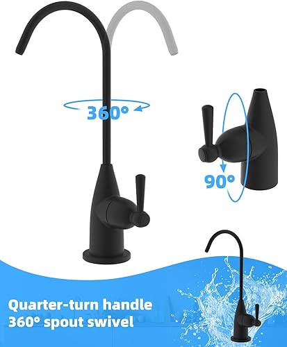 Miniatura 5 de Hibbent - Grifo de agua potable para fregadero de cocina de bar, grifo de filtro de agua sin plomo, grifo de ósmosis inversa de acero inoxidable,