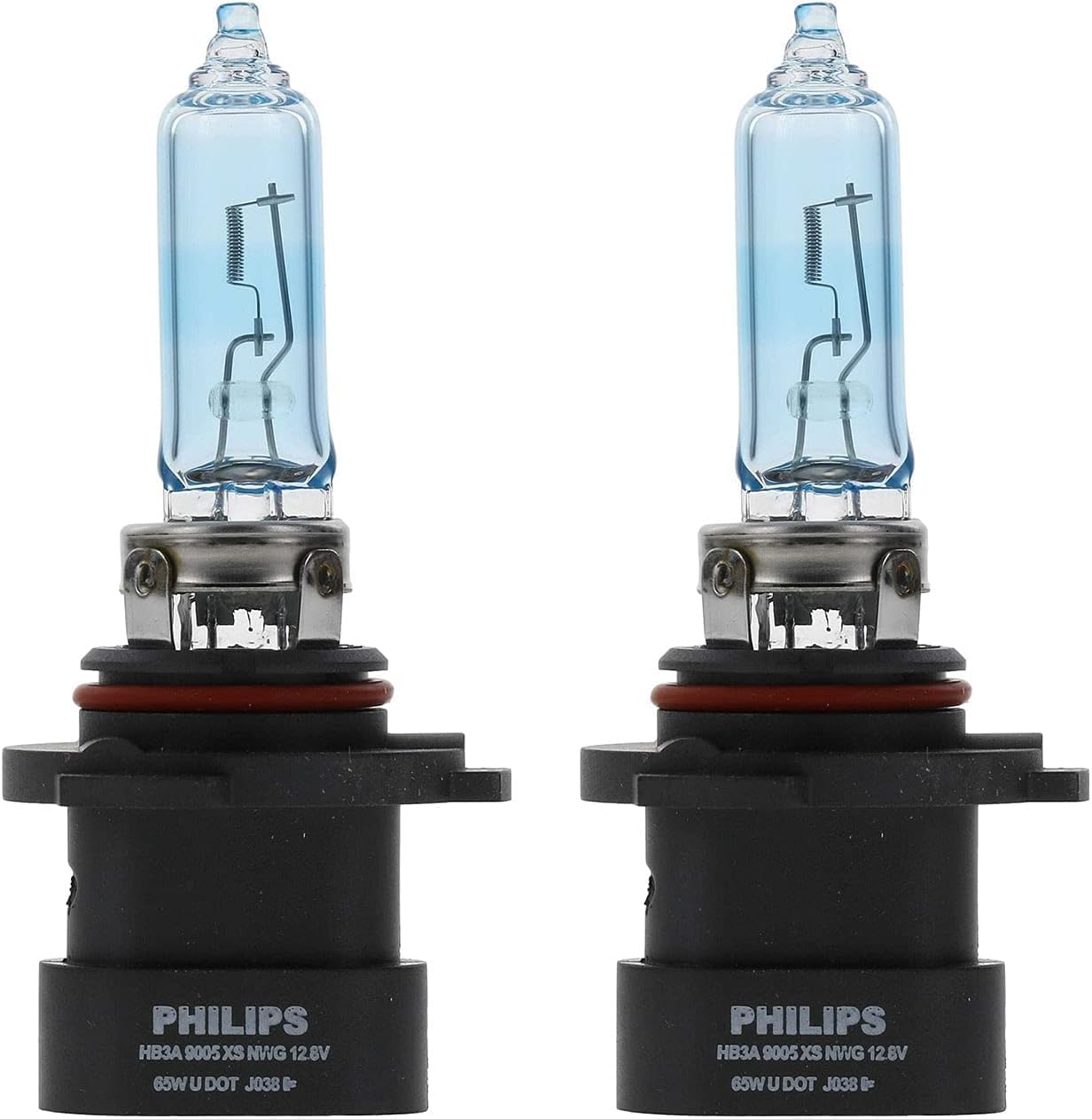 Philips Automotive Lighting 9005XS CrystalVision Platinum Superior Upgrade Automotive Replacement Bright White Headlight Bulb, Fits Select High Beam, Low Beam, Fog Positions (2 Pack)