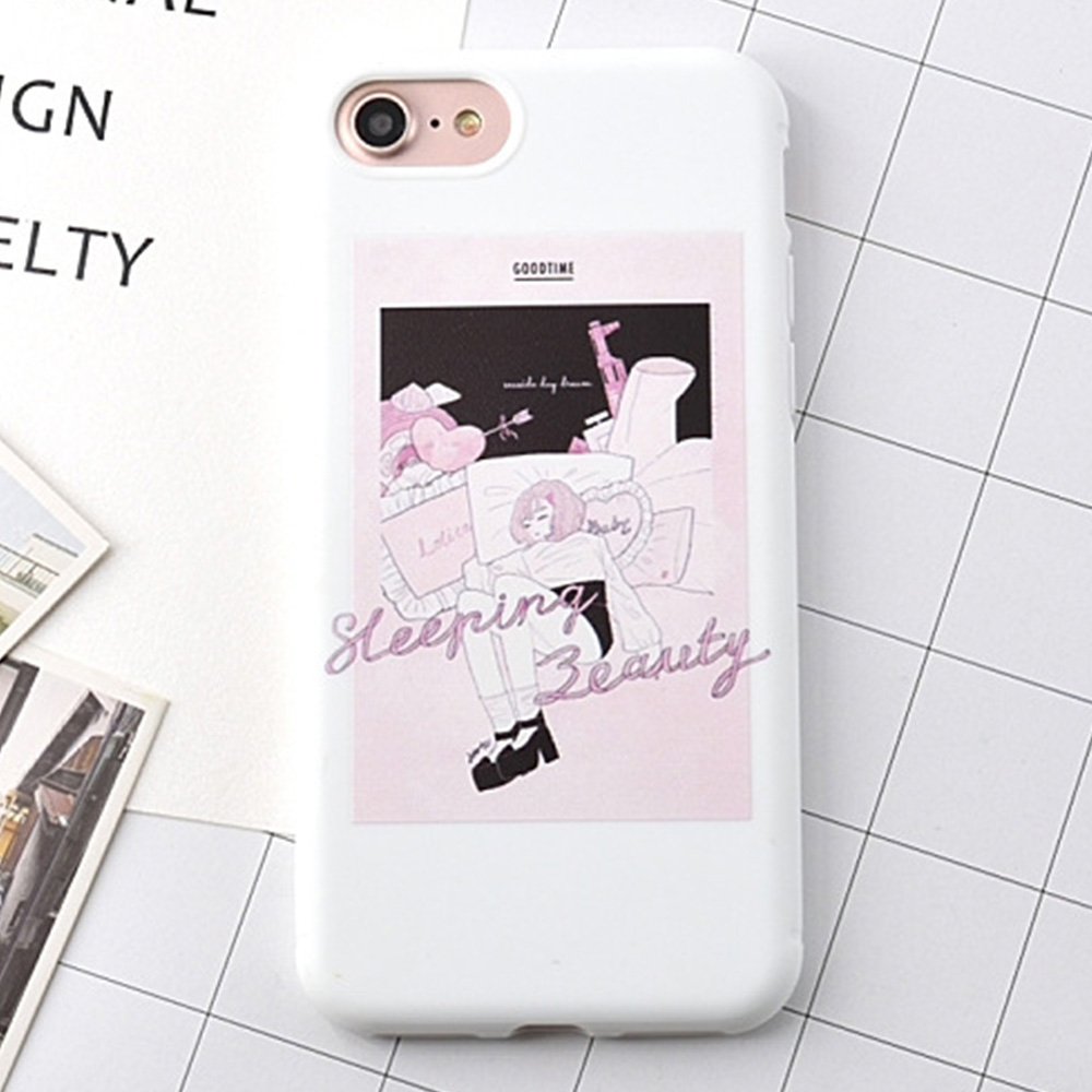 Amazon Co Jp Little Merry Iphone7 ゆめかわいい Iphoneケース Tpu ケース カバー ストラップホール付き オルチャン ピンク 眠り姫 Iphone7 家電 カメラ