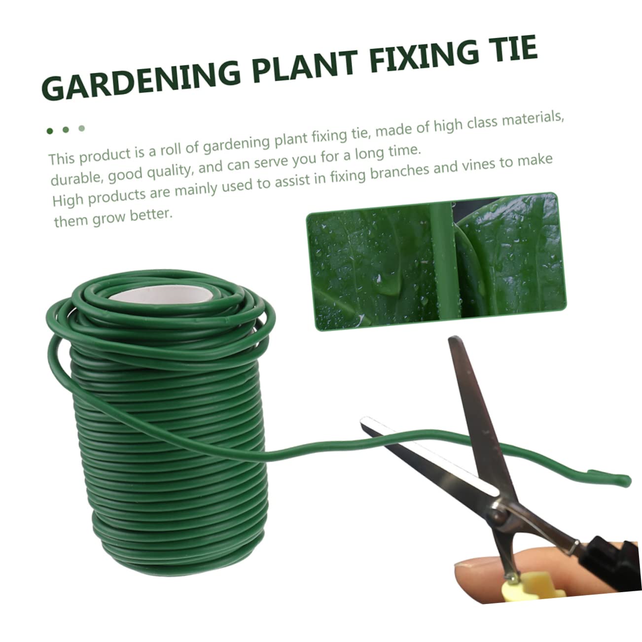 Toyvian Liens de Jardin pour Plantes Flexibles, 2 Rouleaux, TPR Fer Vert