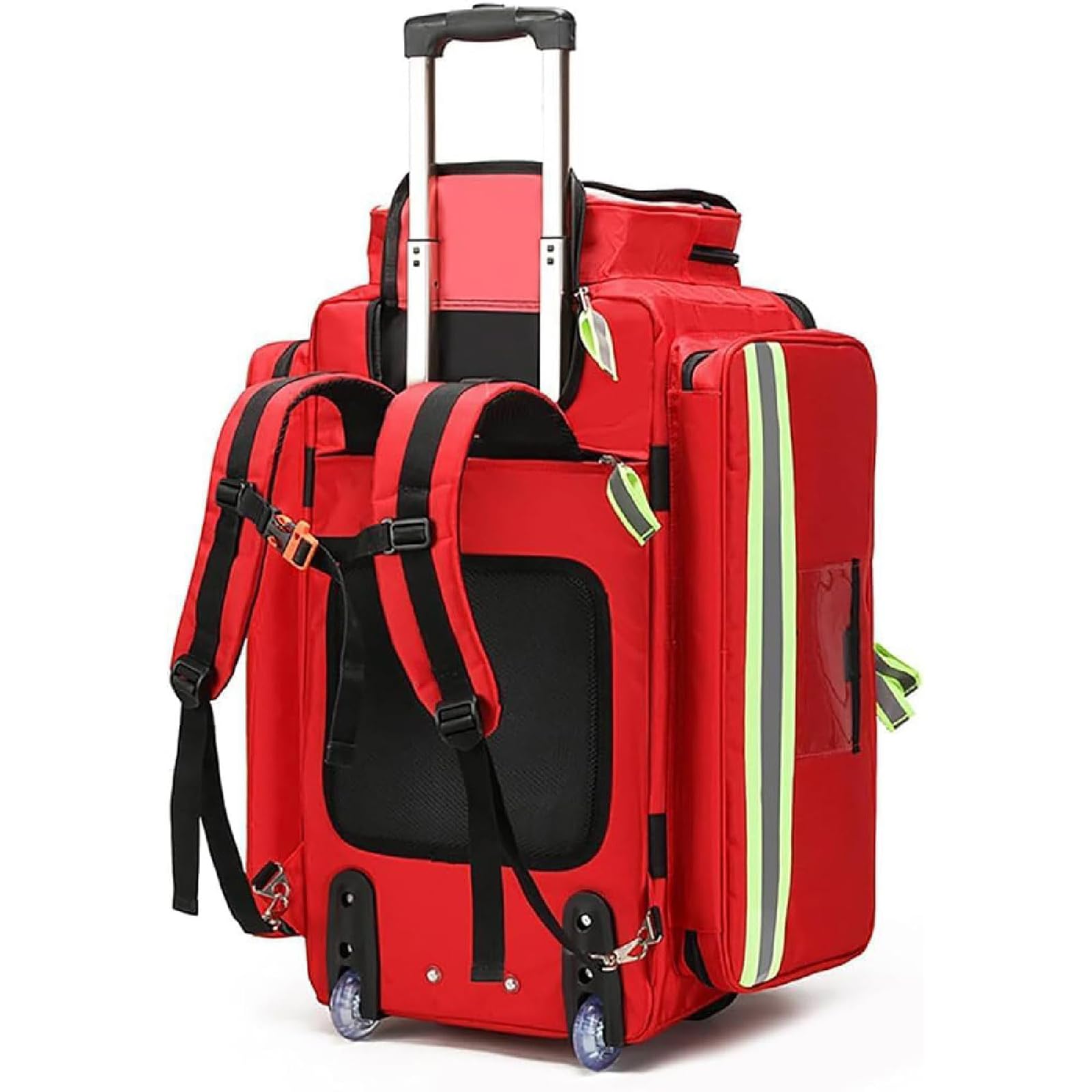 KEhtu Bolso Médico con Ruedas, Bolso De Primeros Auxilios De Gran Capacidad con Particiones Extraíbles, Bolso De Primeros Auxilios Vacío, para Enfermeras Y Médicos En El Hogar