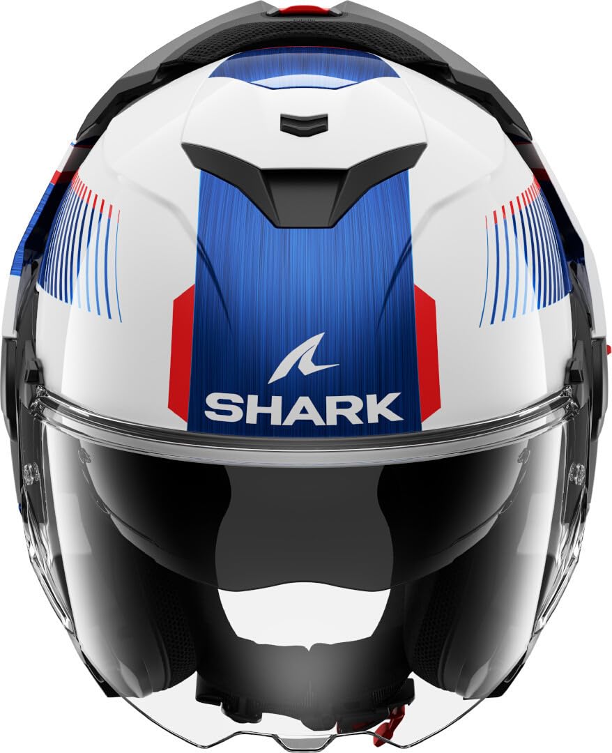 Shark, Casque Moto Modulable OXO SIKTER White Chrome Blue WUB