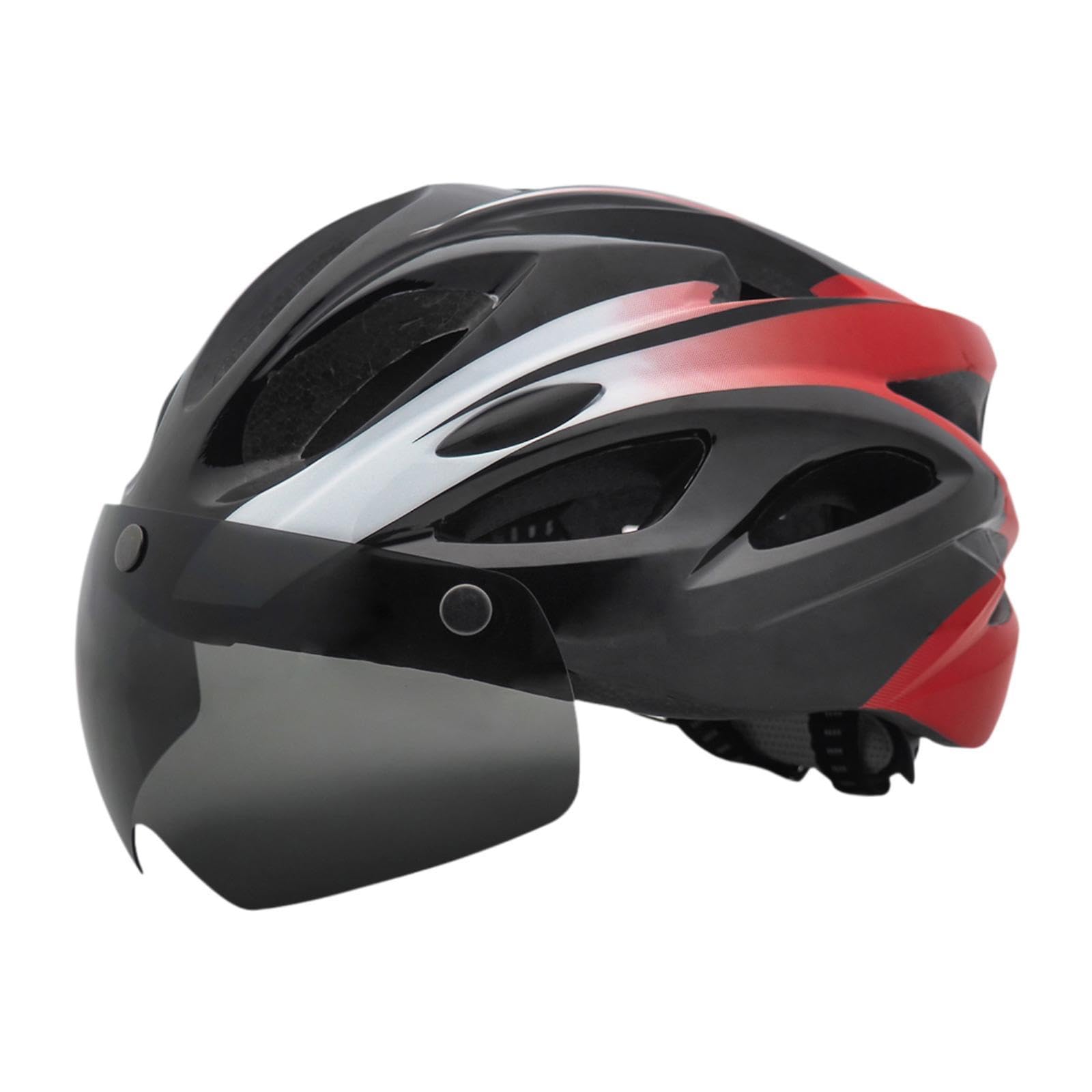 ATORSE Bike Helmet for Adults with Visor Lightweight Breathable Road Bicycle Helmet Black Red-picture-17