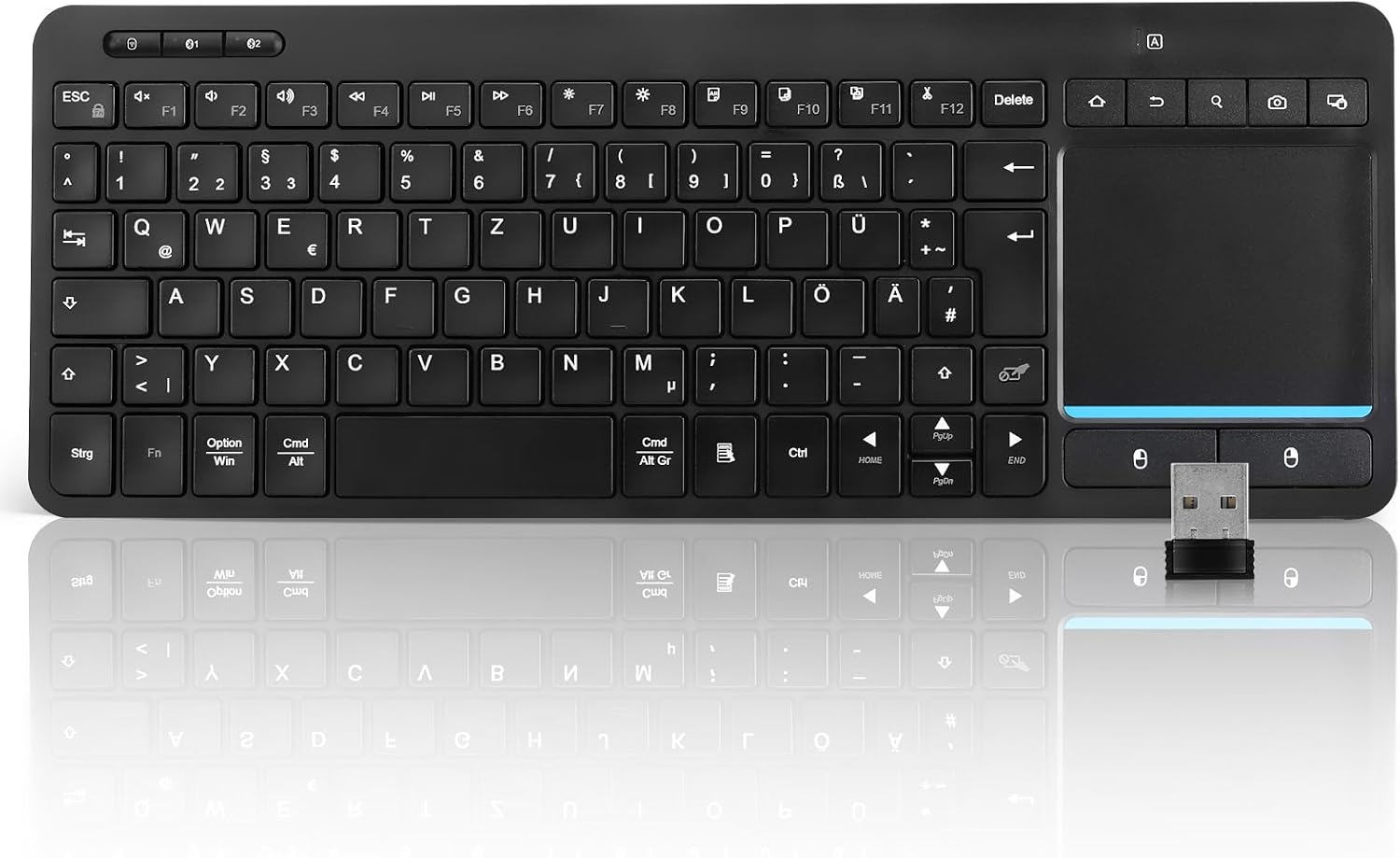 Wireless Bluetooth Keyboard with Touchpad QWERTY UK Layout