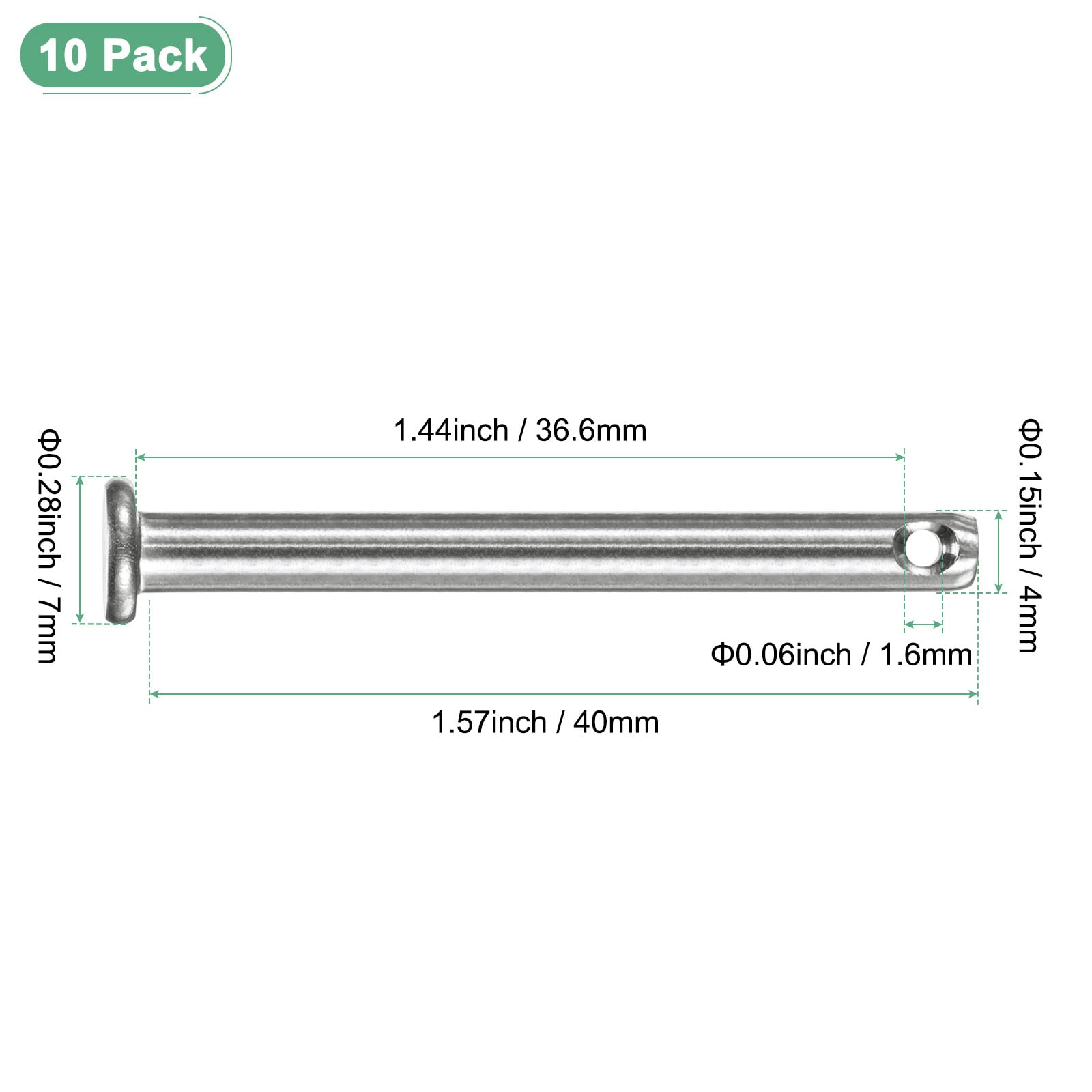 M METERXITY 10-Pack Single Hole Clevis Pins - Image 3