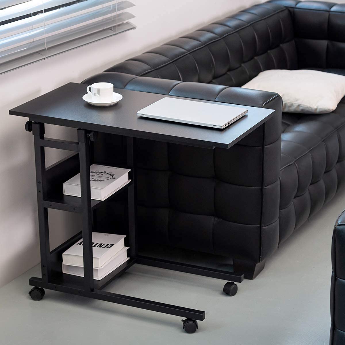 BAOLEJIA Home Office Desk Sofa Side Computer Table with Wheels