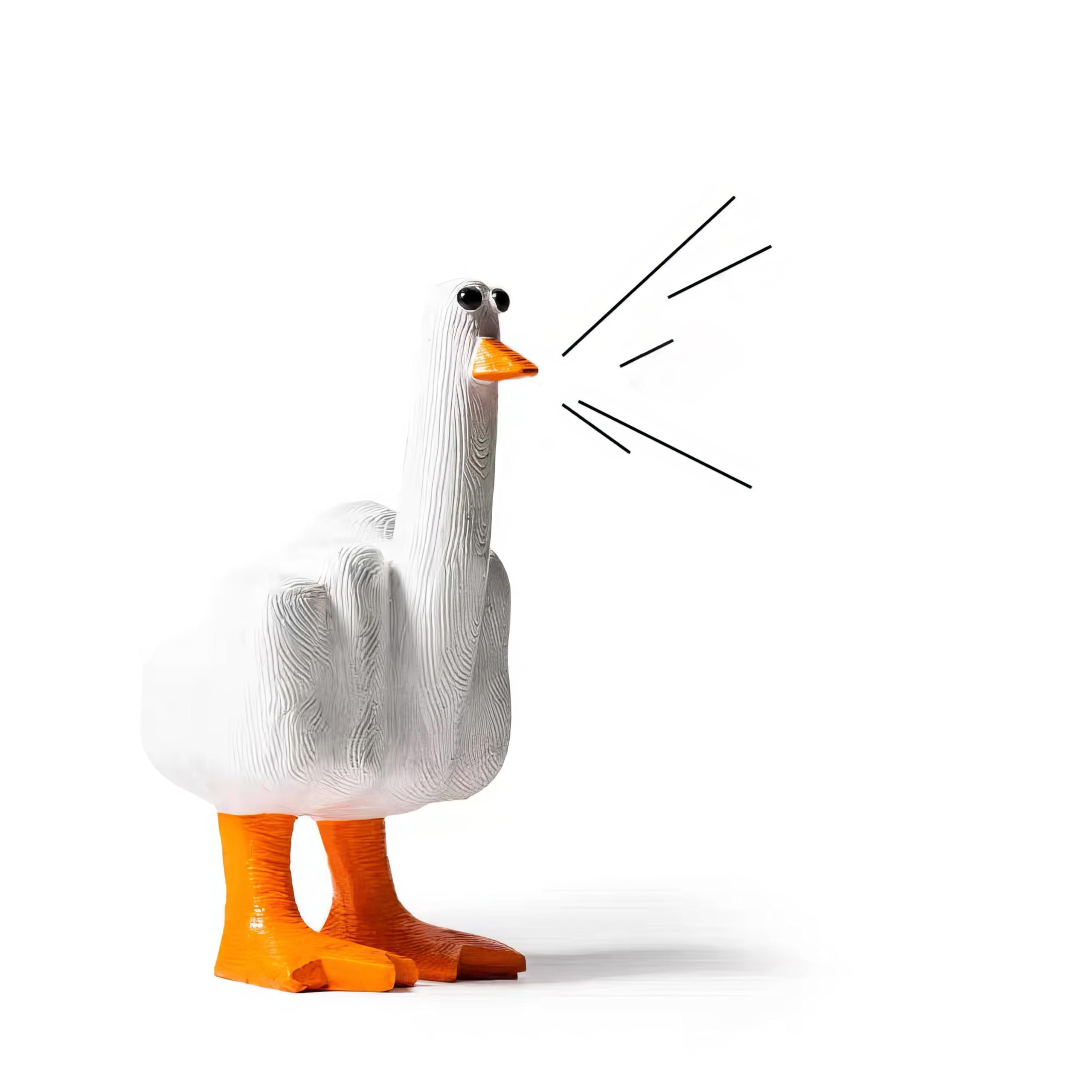 Pudier Funny Duck Resin Figurine, Middle Novelty Finger Duck Sculptures, Interest Duck Effigy Resin artware, for Home Office Desktop Housewarming Gift, New Year Gift