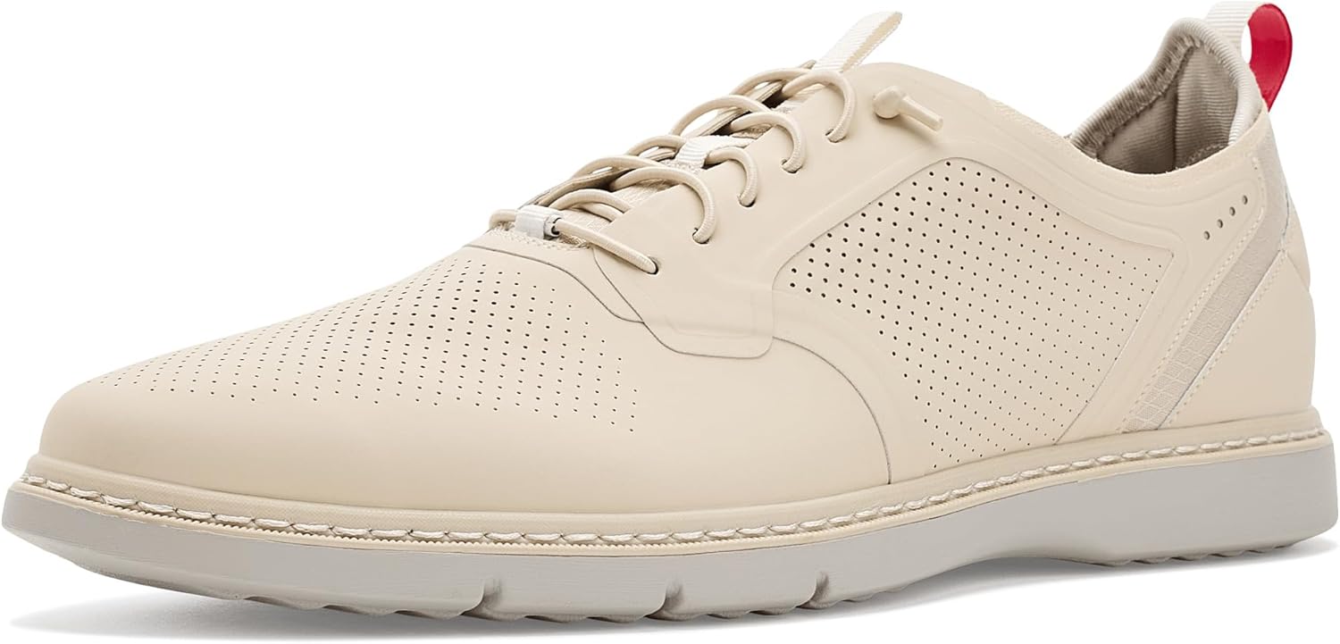 Stacy Adams Men's Synchro Elastic Lace Oxford, Cream, 8M