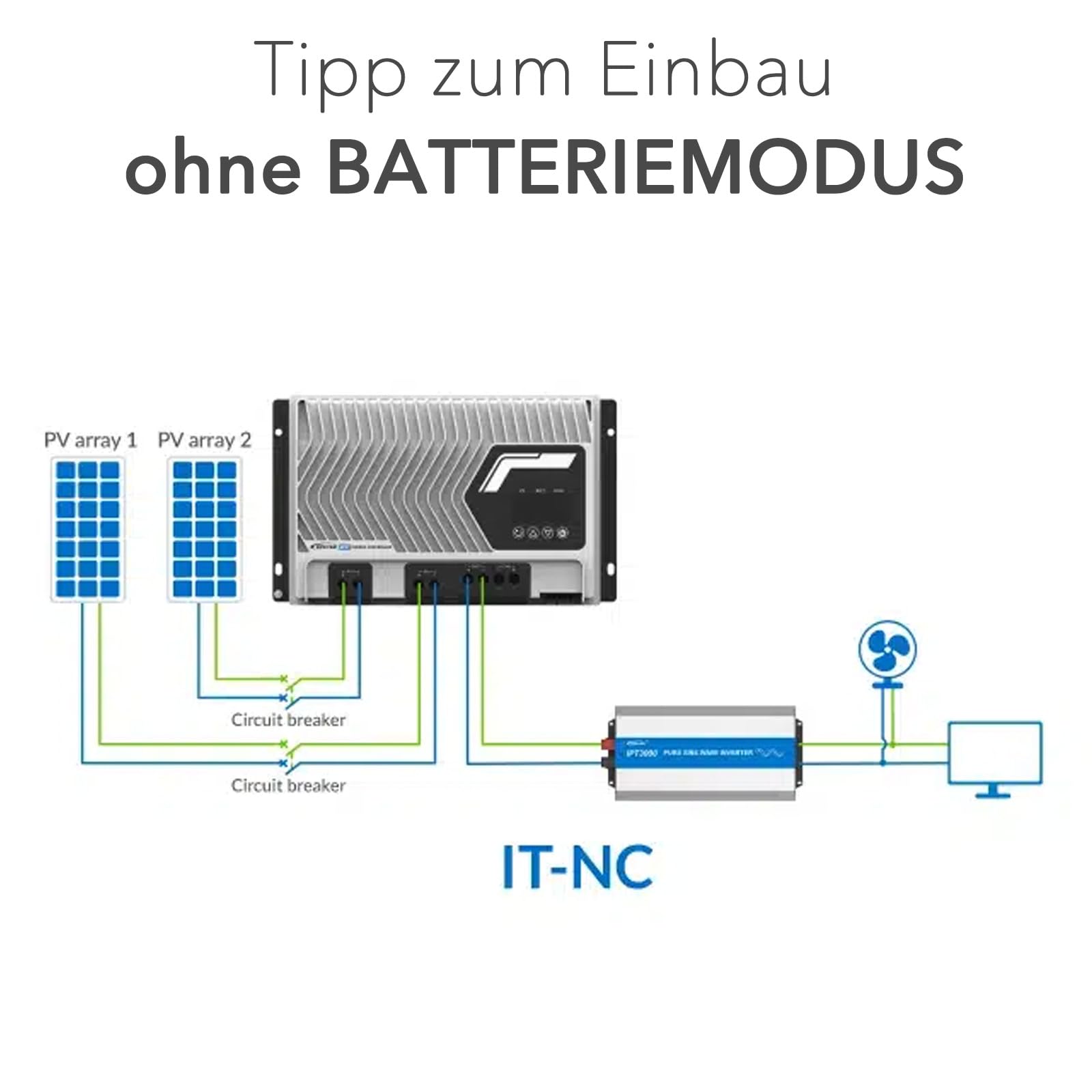 EPEVER® Serie IT-NC G3 Regolatore di carica MPPT – 100A, 200V, 12/24/48VDC auto (IT10420NC G3)