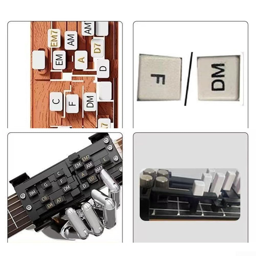 Prensador de acordes de guitarra, accesorios de guitarra, entrenador de acordes de ayuda de guitarra, instrumentos musicales de cuerda herramienta de aprendizaje de guitarra (marrón)