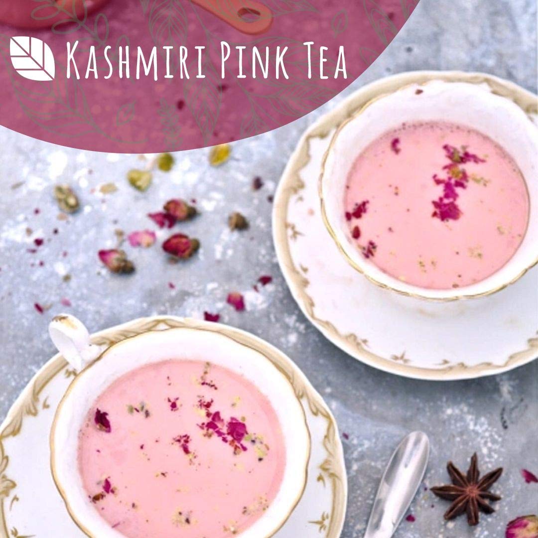 Royal Chai Cachemira Rosa Endulzado, 200 g (paquete de 4) – Té instantáneo premium – Té de Cachemira – Natural – Té indio instantáneo de Cachemira