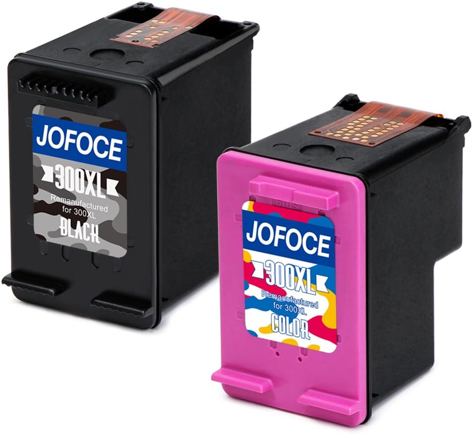 Jofoce Remanufactured HP 300 300XL Ink Cartridges, Work for for HP DeskJet D1660 D2660 D5560 F2480 F4280 F4580, HP Envy 100 110 114 120, HP PhotoSmart C4680 C4780 C4670 C4600 C4700