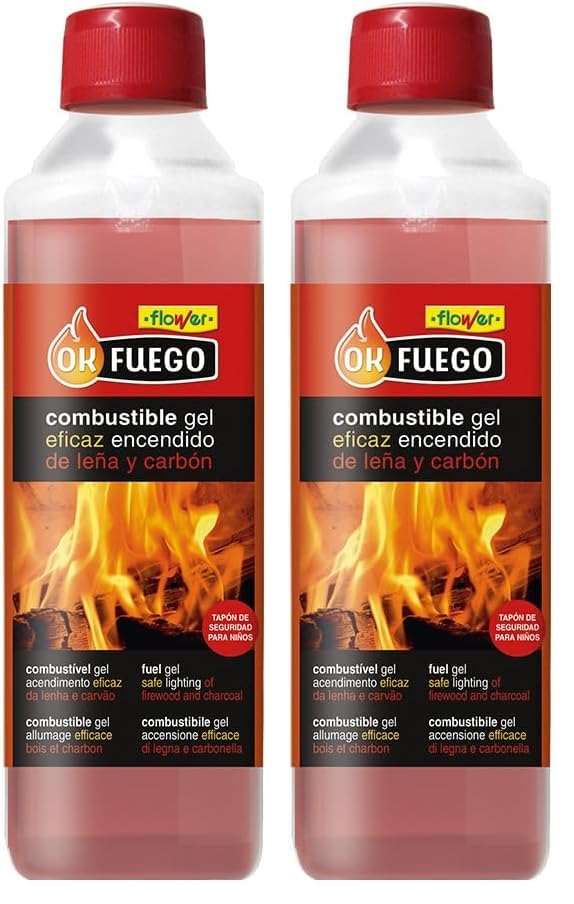 Flower Combustible Ok Fuego Gel para Encendido (Paquete de 2)