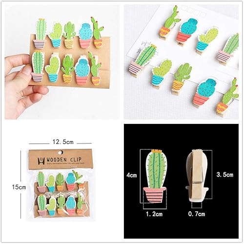 Miniatura 5 de JeVenis 19 bolígrafos de cactus de tinta negra con estuche para lápices de cactus, clip de cactus, notas de cactus, calcomanías para oficina, hogar,
