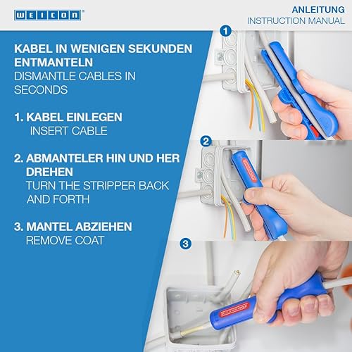 Miniatura 4 de WEICON Tools - Pelacables redondo No. 13/Pelacables para cables redondos y a prueba de humedad de 15/64-33/64 pulgadas (0.236-0.512 in)