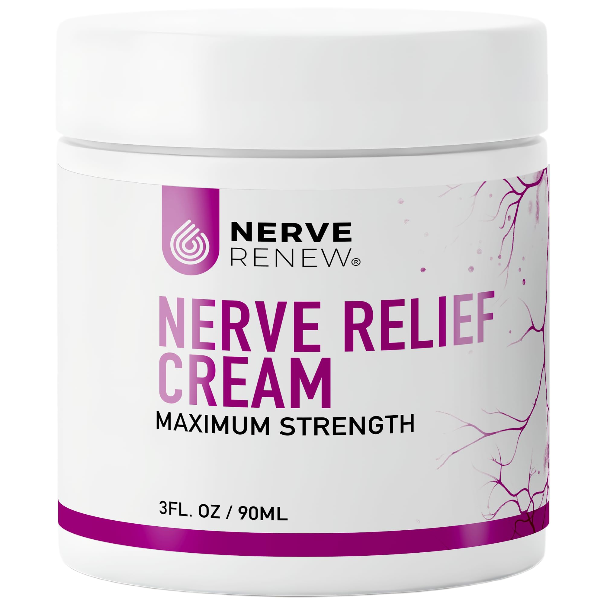 Maximum Strength Fast-Acting Nerve Cream - Targeted Ethoxydiglycol, Capric Triglyceride, Arnica Cream Formulation for Soothing Comfort - 3 fl. oz/65 ml