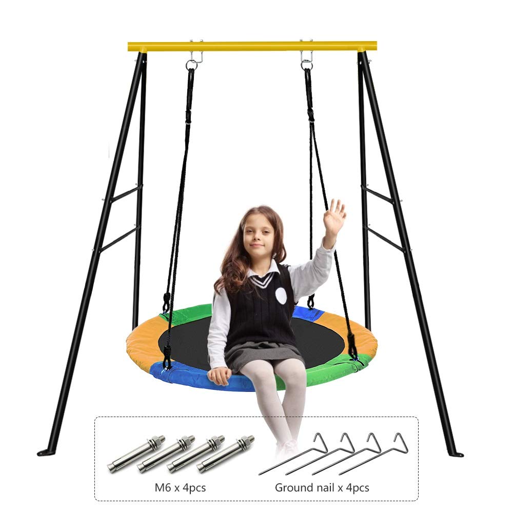 Buy EOSAGA Saucer Tree Swing and Swing Frame Set, 40'' Waterproof