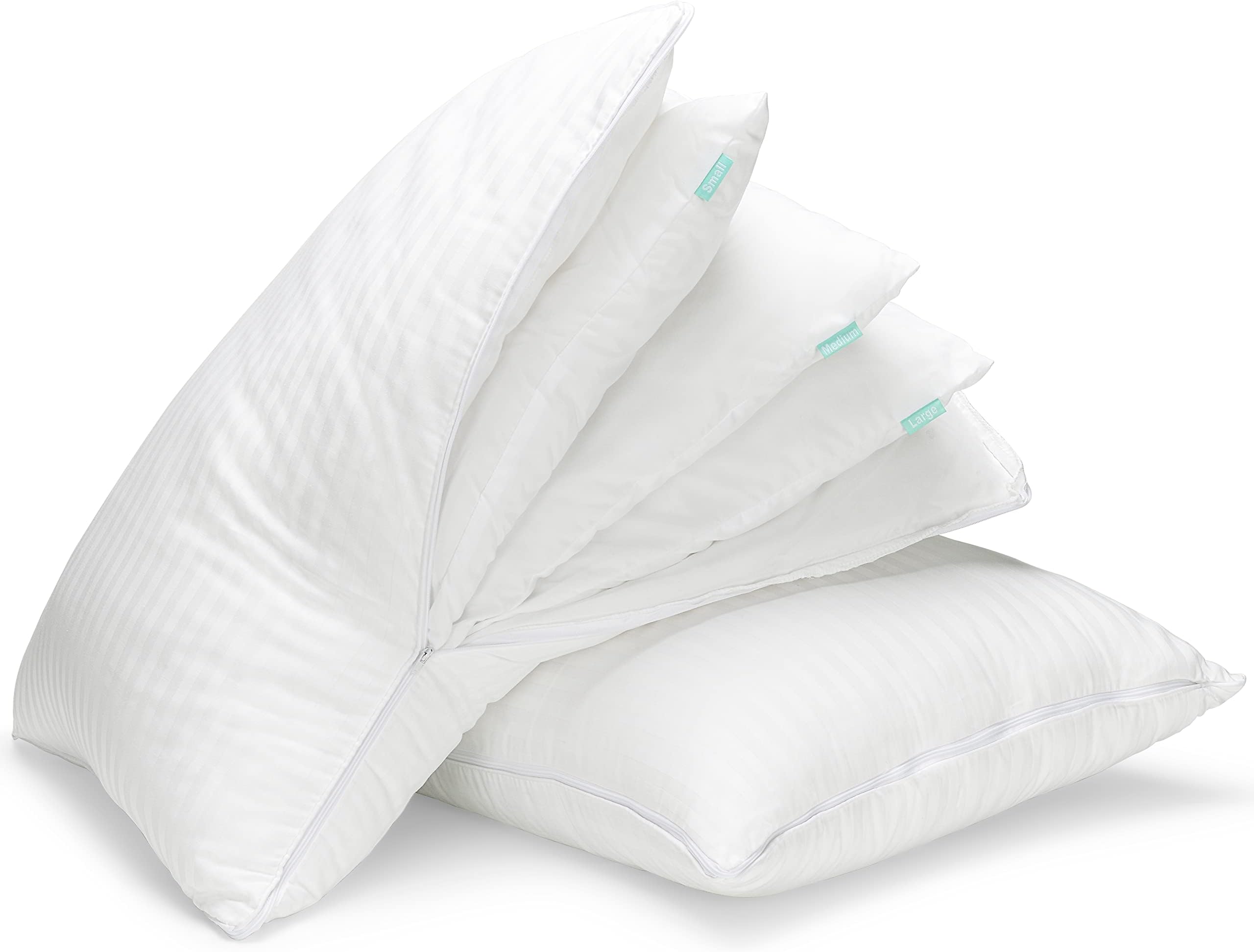 Adjustable Layer Pillows for Sleeping - Set of 2, Cooling, Luxury Pillows for Back, Stomach or Side Sleepers Updated Version (Queen (Pack of 2))