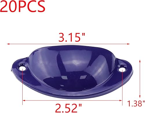 Miniatura 2 de MY MIRONEY Paquete de 20 tiradores azules para cajones de cocina, manijas antiguas de armario con tornillos, centros de agujeros de 2.52 pulgadas