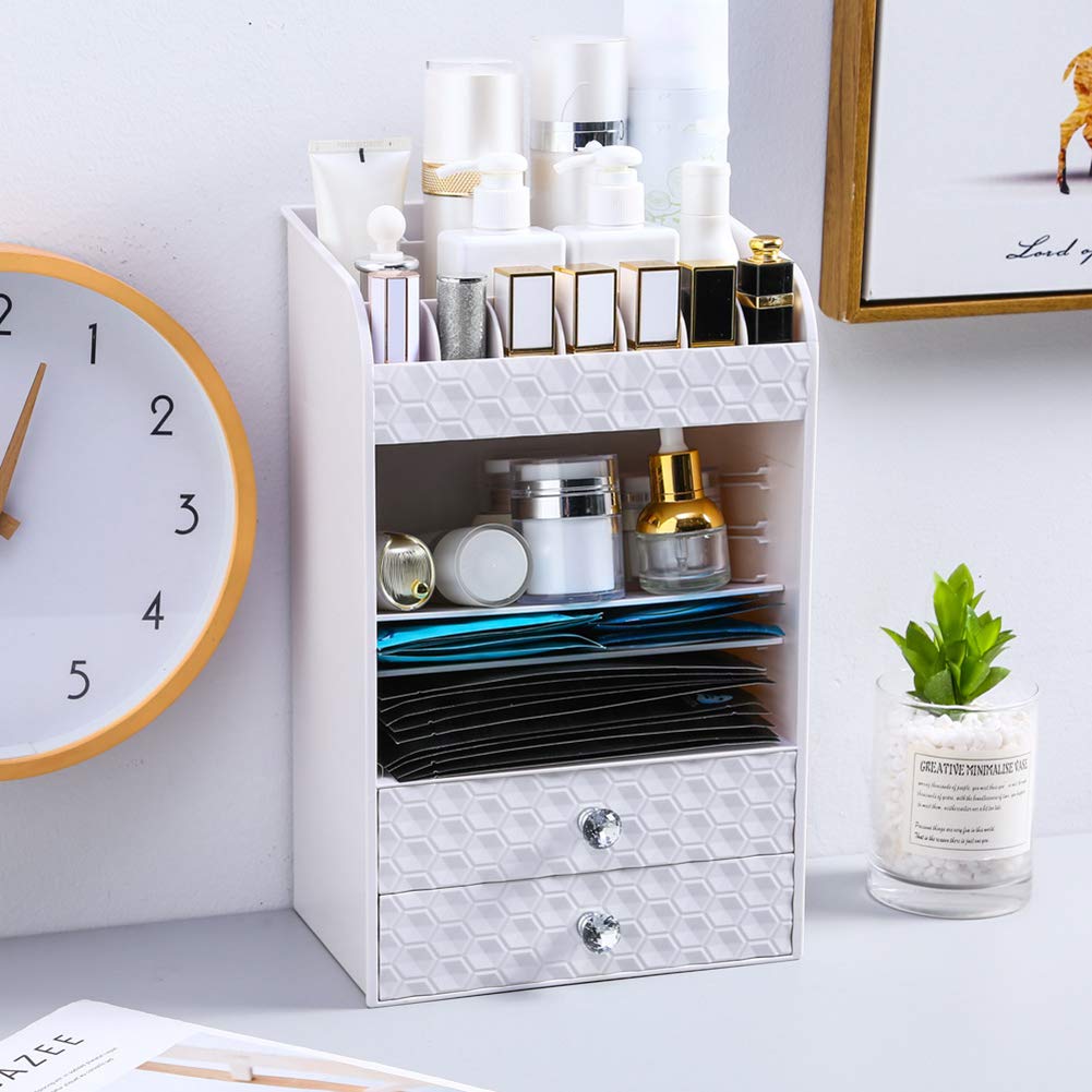 Caja Cosméticos Organizador, Organizador del Maquillaje, La Joyería Ajustable Y El Soporte De Exhibición Cosmético Saludable