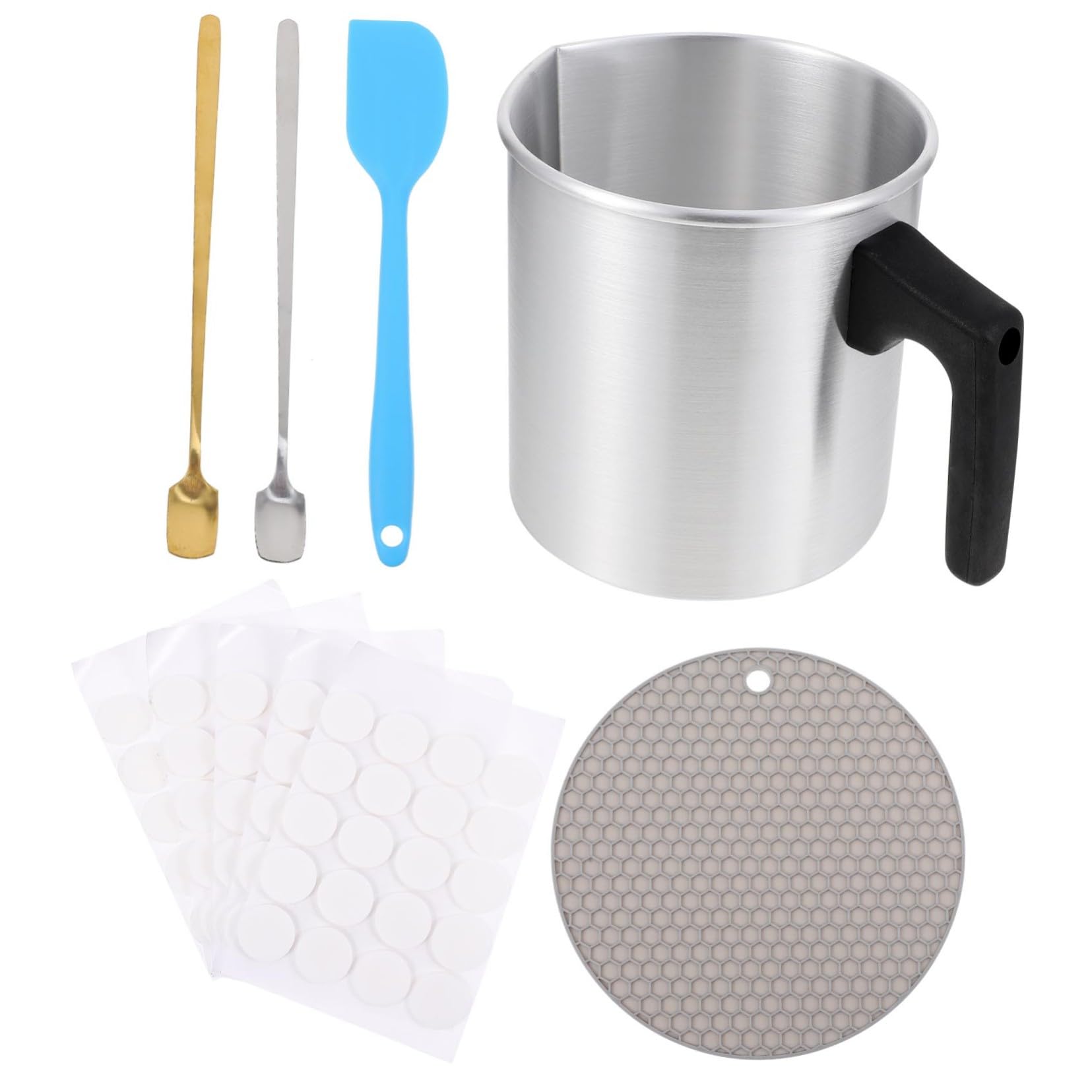 DECORNIJIA Kit de Fabrication de Bougies DIY 1 Set Pot de Fonte en Acier Inoxydable Facile à Utiliser en Différentes Couleurs Couleur Aléatoire pour Débutants et Garçon et Filles