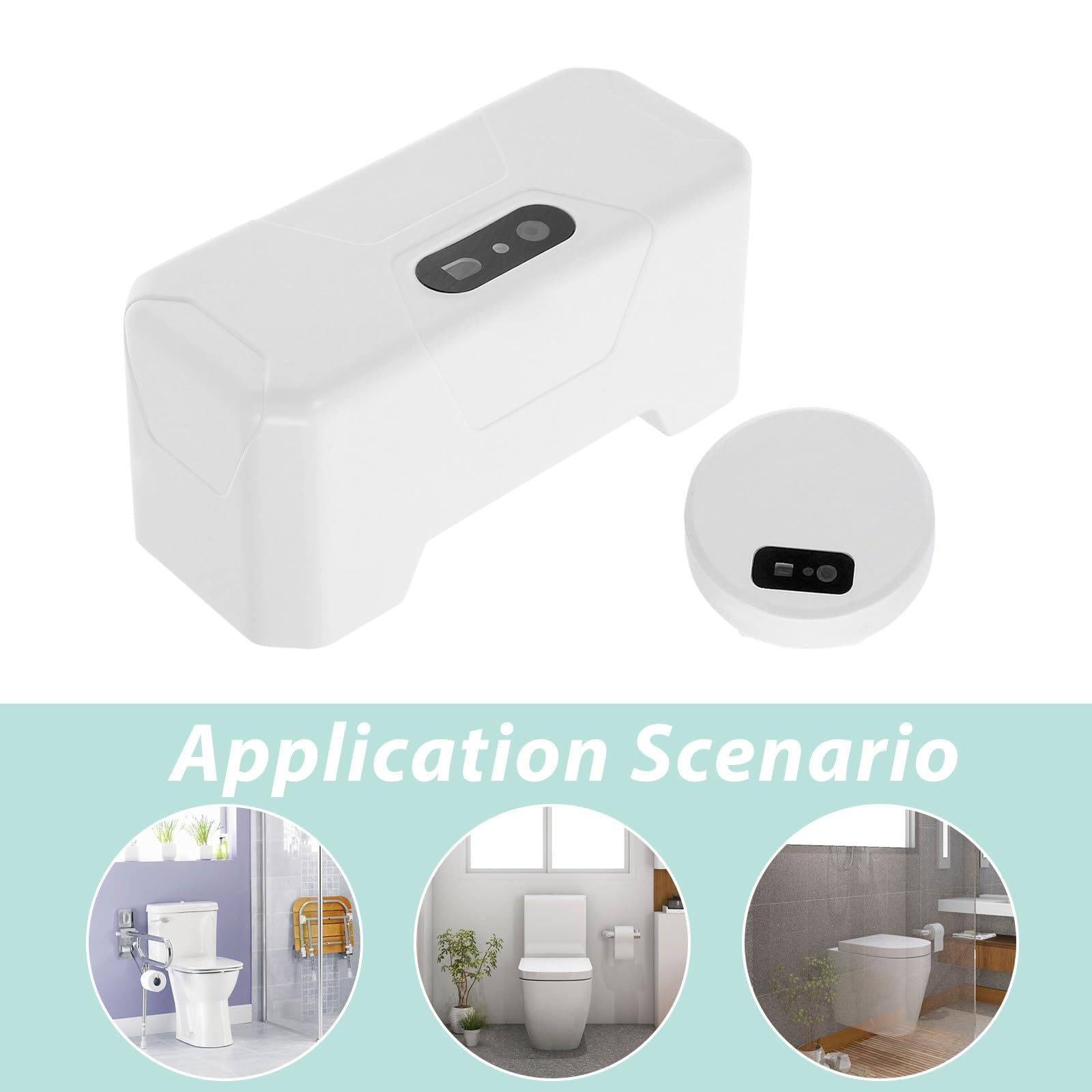 OUNONA Descarga de Inodoro activada por Movimiento con Cisterna automática, Sistema de Ahorro de Agua para Uso en baños públicos y hogares