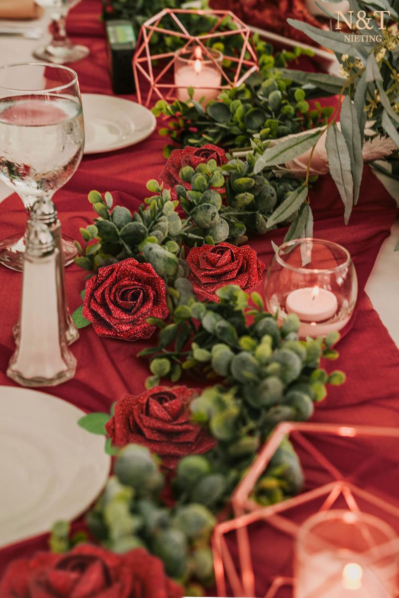 N&T NIETING Artificial Flowers Glitter Rose - Image 2