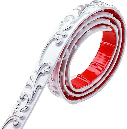 Duzzy Moldura para pared, 16.4 pies, autoadhesiva, flexible, para despegar y pegar, moldura de techo adecuada para borde de espejo, pared de fondo