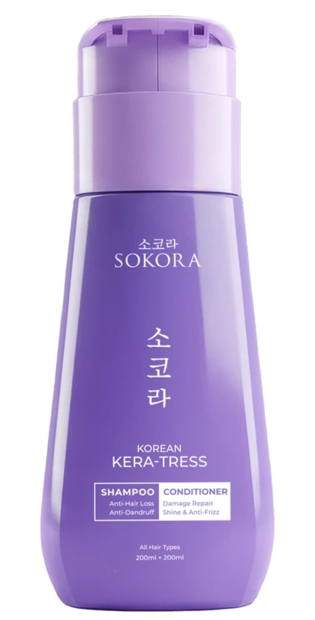 Sokora Korean Kera-Tress Shampoo and Conditioner, 200ml+200ml | Anti-Hair Loss, Anti-Dandruff, Damage Repair, Shine & Anti-Frizz, All Hair Types-image-16