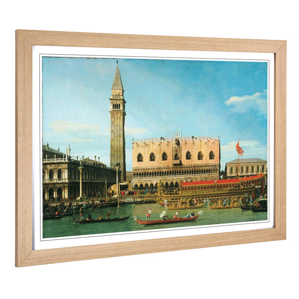 Big Box Art Framed Print of Giovanni Canaletto The Bucintoro, Ascension Day Design | Wall Art Picture| Home Decor for Kitchen, Living Room, Bedroom, Hallway, Oak, A2 / 24.5x18 Inch / 62x45cm