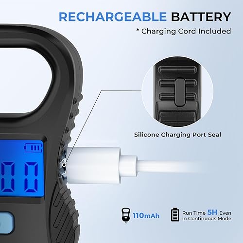 Miniatura 3 de Calamus Báscula de pescado ligera, báscula digital recargable con cable USB, capacidad de 55 libras, unidades múltiples librasonzas y kilogramos,