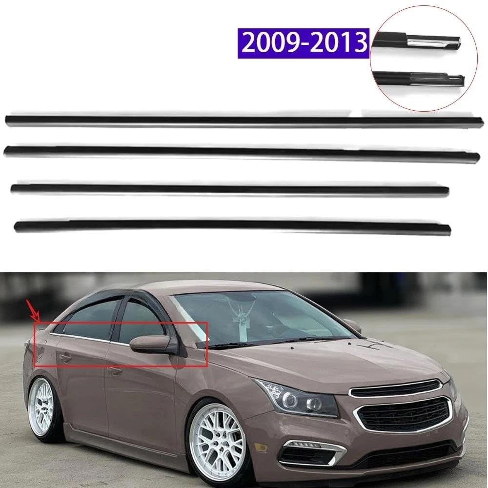 Strisce Protettive per Portiere Auto Set da 4 Pezzi Guarnizioni in Gomma per Finestrini E Vetri per Chevrolet Cruze 2009-2013